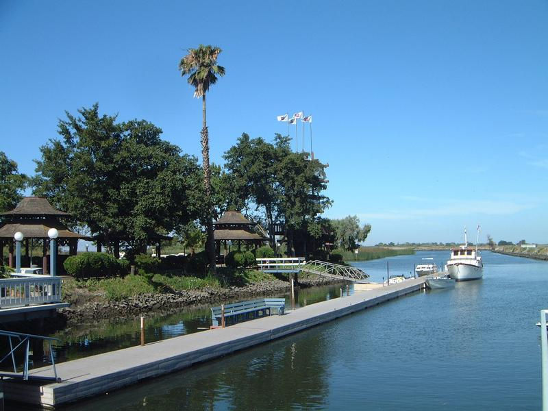 The California Delta has many marinas along the waters