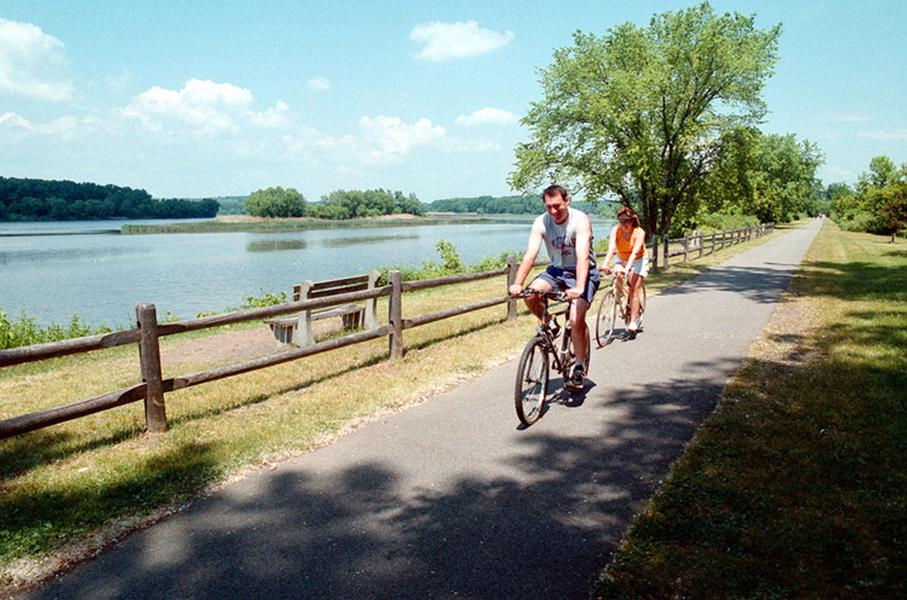 The canal has many bike trails that parallel the water