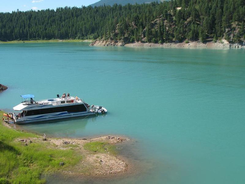 Bright blue waters surrounded by deep green forests at Koocanusa Bright blue waters surrounded by deep green forests at Koocanusa Photos