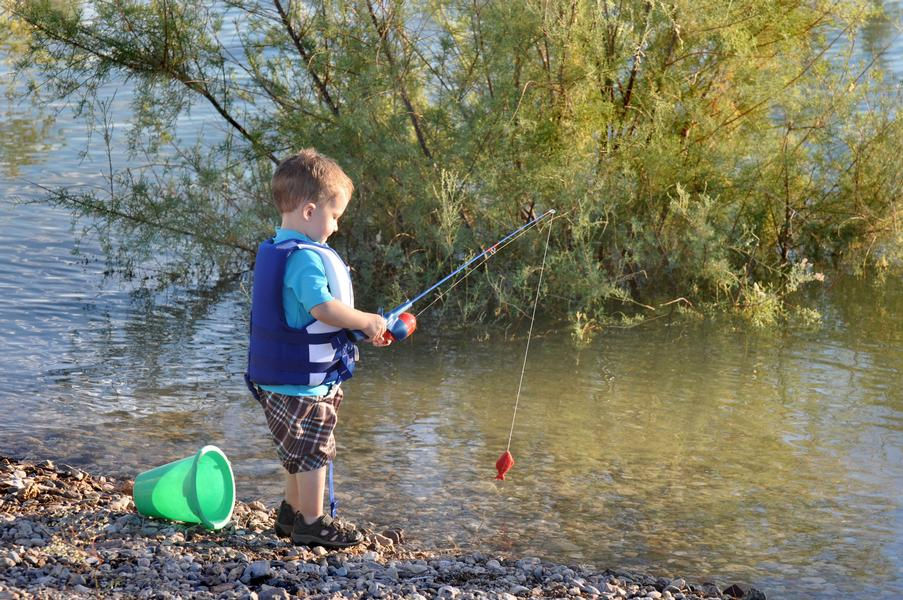 Bring along the fishing poles and have the kids help catch dinner