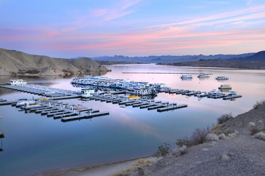 Pastel skies provide the most picturesque sunset at Lake Mohave