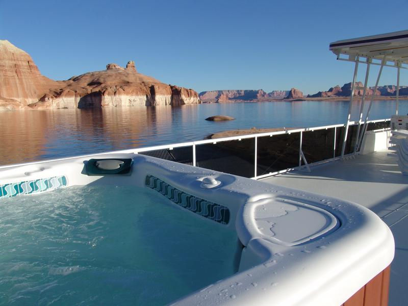 Travel in luxury as you relax on the large top deck in warm waters
