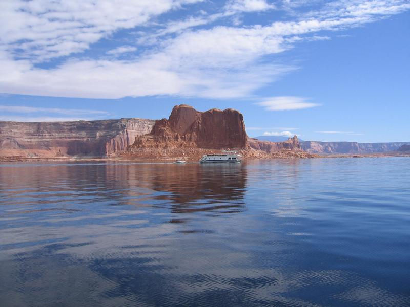 Midday float on glassy Lake Powell waters