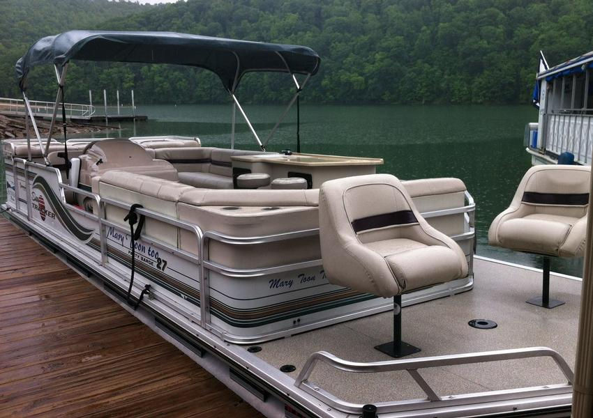 Take out a comfortable patio boat for a picnic out on the water