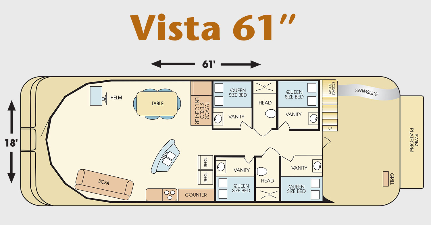 61foot Vista Class Houseboat