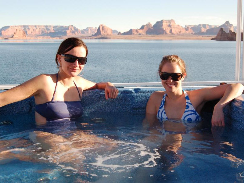 Relax with friends while soaking in the hot tub on the top deck Photos
