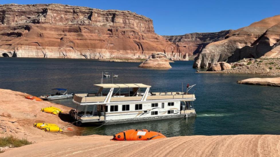 Anchored safely on Lake Powell