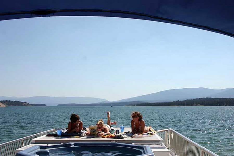 Sun bathe on the top deck