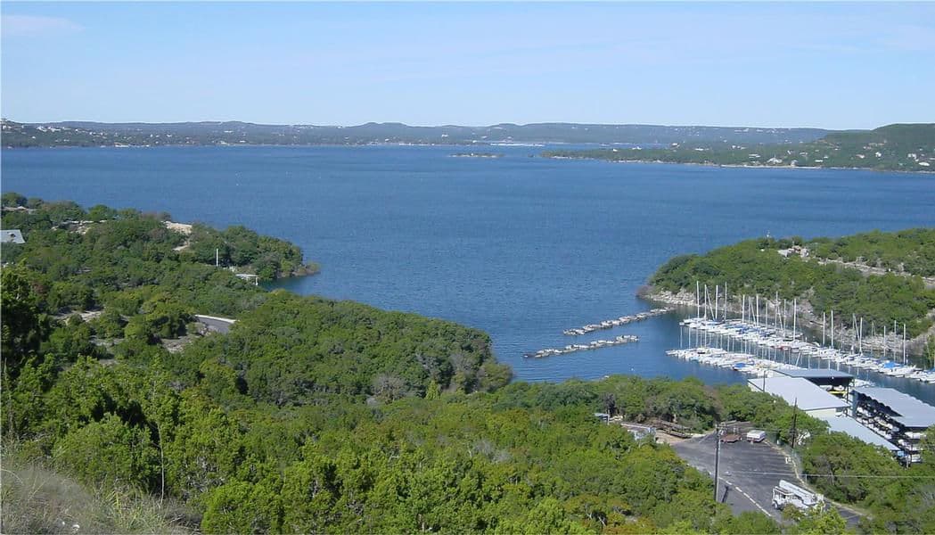 Boats of all size and shape waiting to depart on Lake Travis