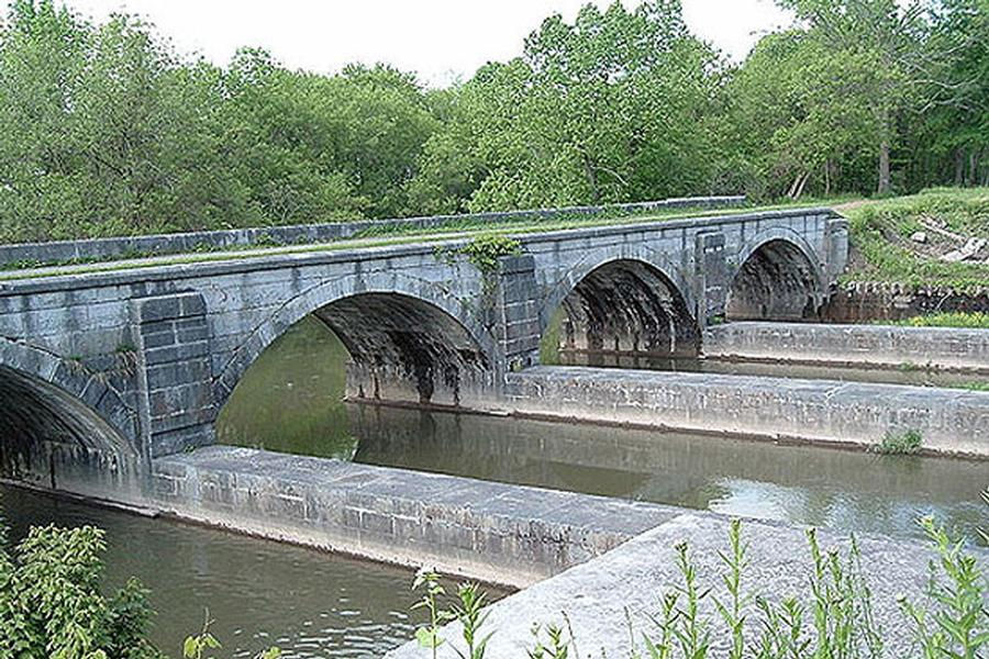 Water lanes make for safe passage under old bridges