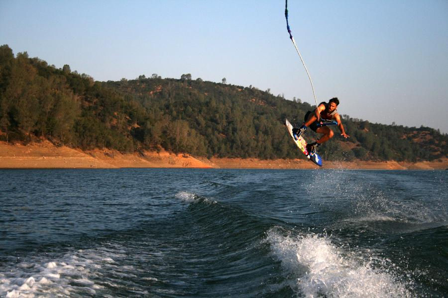 Jumping the wake never looked so scenic at Lake Don Pedro