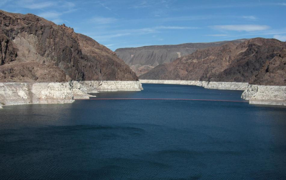 The distinctive bathtub ring of Lake Mead is instantly recognizable