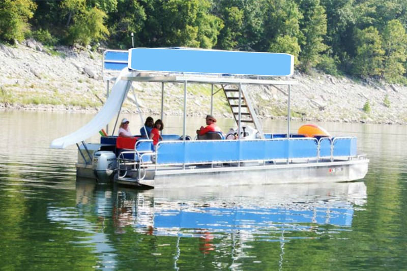 Double Decker Pontoon Boat with Slide