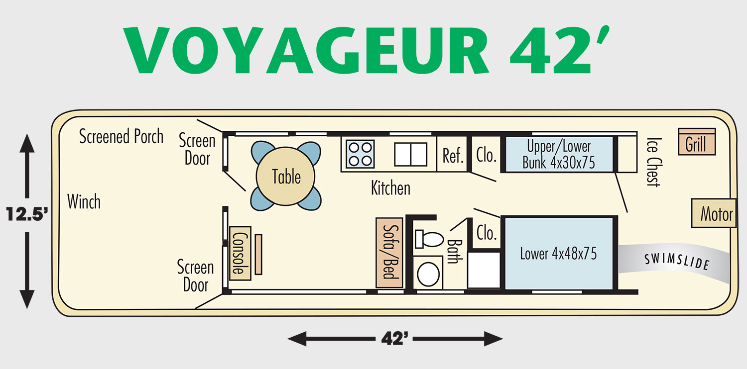 42-foot Voyageur Houseboat