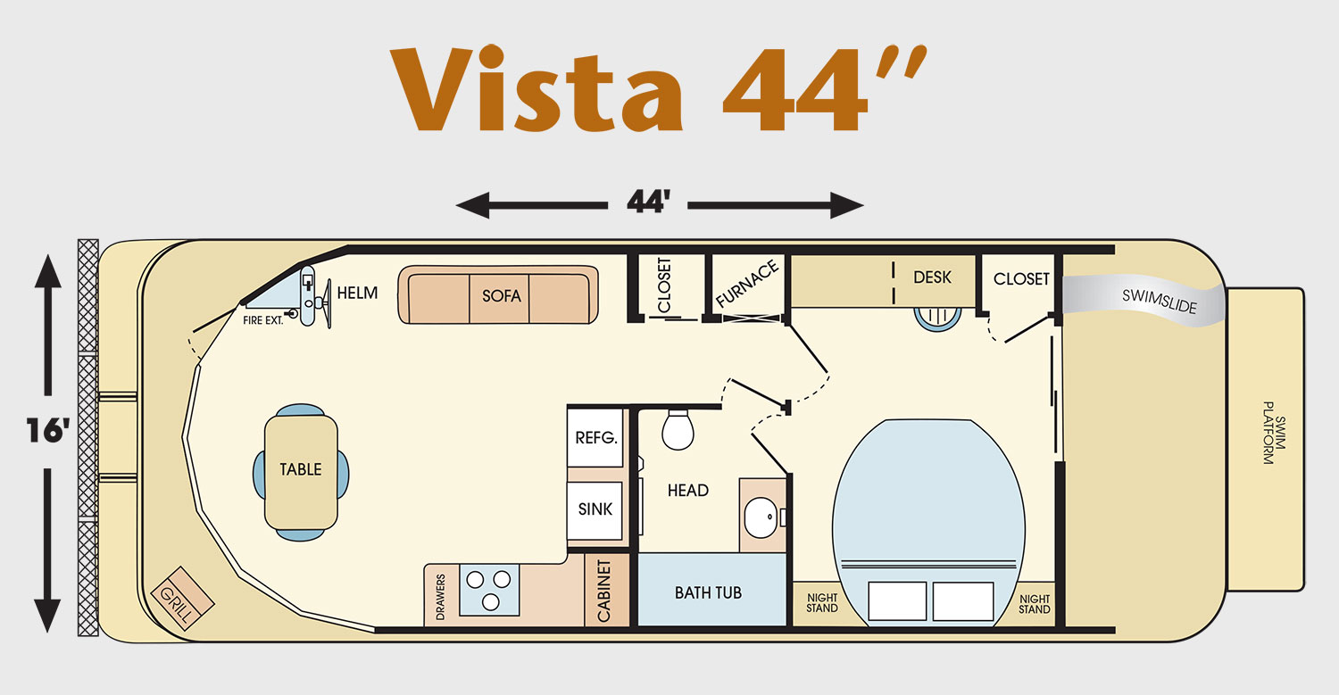 44 Vista Class Houseboat 2014 Floorplan