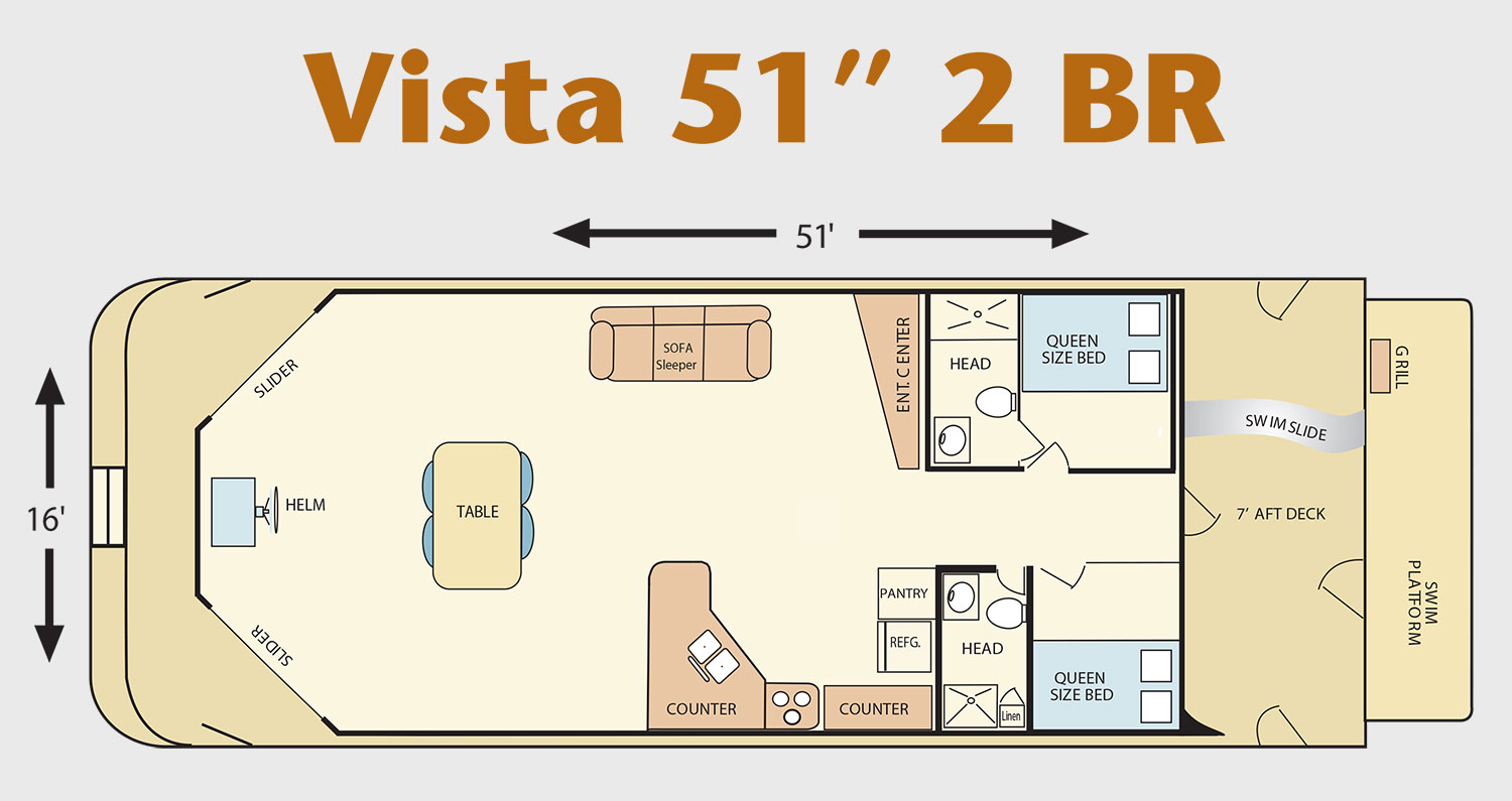 51-foot Vista Class 2 Houseboat