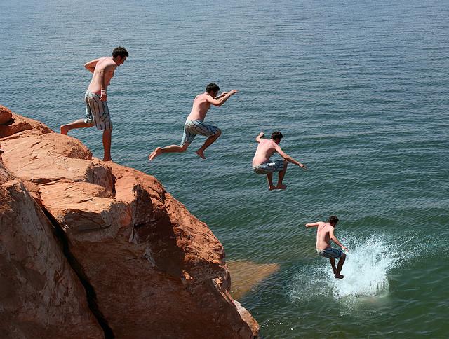 Cliff jumping at Lake Powell