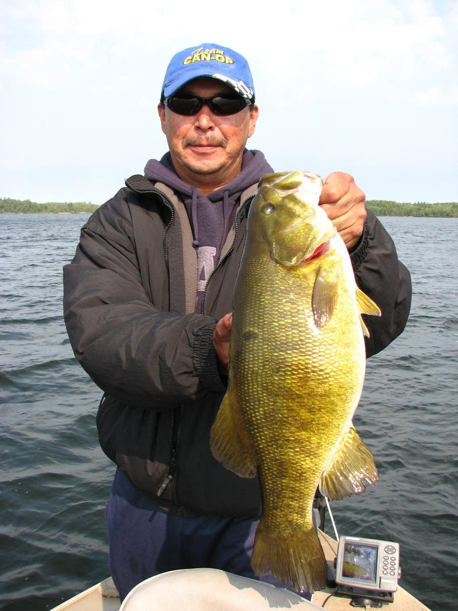 Hooking a big one at Lake of the Woods